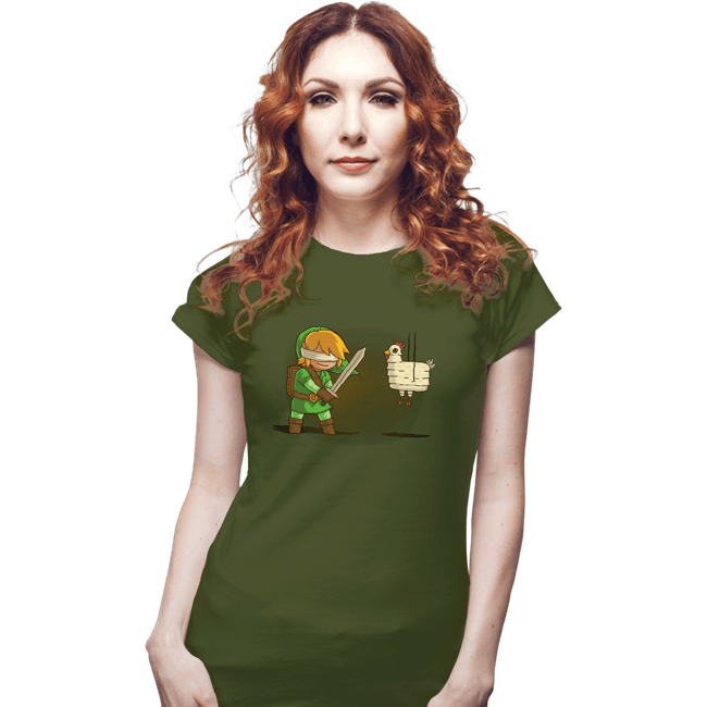 Shirts Fitted Shirts, Woman / Small / Military Green Hylian Pinata