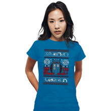 Load image into Gallery viewer, Shirts Fitted Shirts, Woman / Small / Sapphire Timey Wimey Christmas
