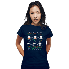 Load image into Gallery viewer, Shirts Fitted Shirts, Woman / Small / Navy Hothy Christmas
