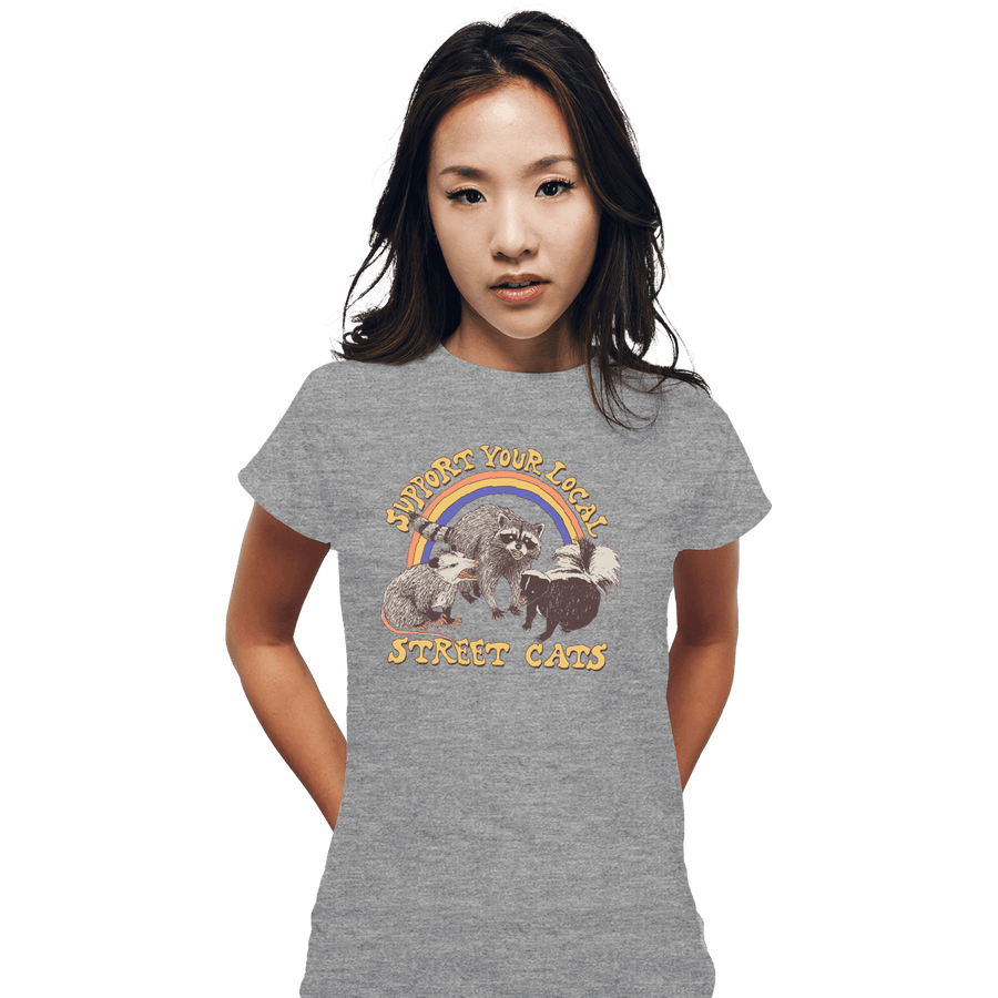 Shirts Fitted Shirts, Woman / Small / Sports Grey Street Cats