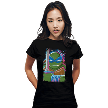 Load image into Gallery viewer, Daily_Deal_Shirts Fitted Shirts, Woman / Small / Black Glitch Leonardo
