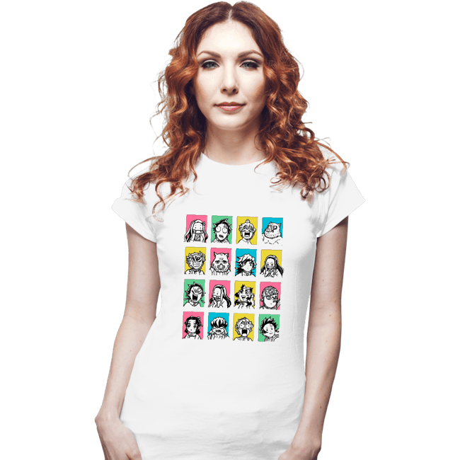 Daily_Deal_Shirts Fitted Shirts, Woman / Small / White Slayer Faces