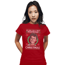 Load image into Gallery viewer, Shirts Fitted Shirts, Woman / Small / Red Righteous Christmas
