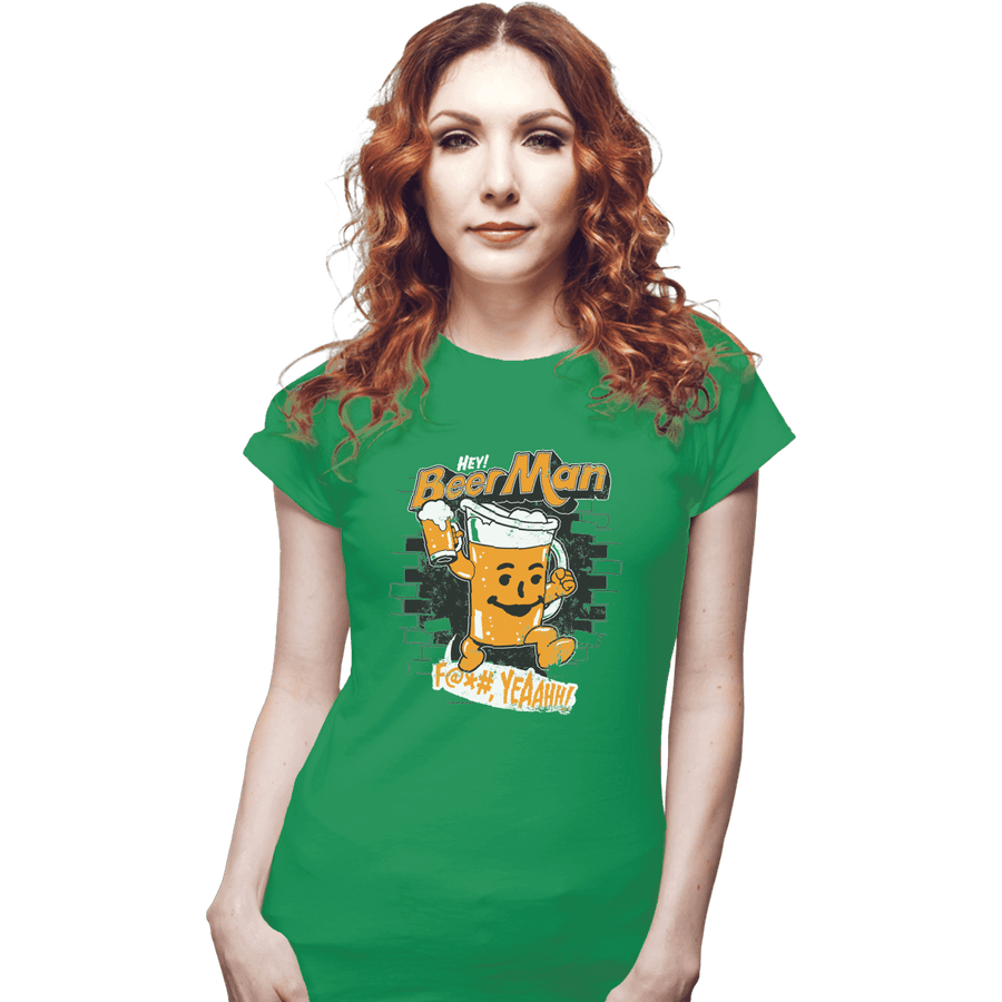 Shirts Fitted Shirts, Woman / Small / Irish Green Hey Beer Man