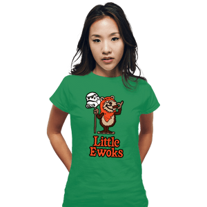Daily_Deal_Shirts Fitted Shirts, Woman / Small / Irish Green Little Ewoks