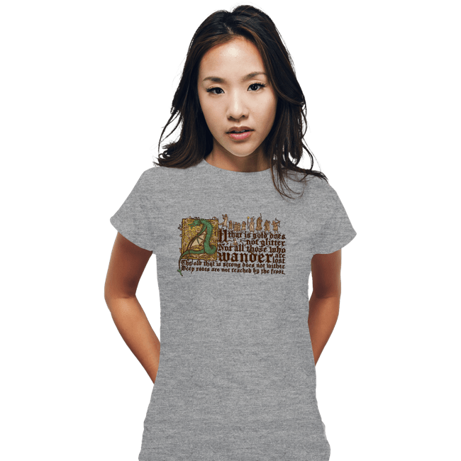 Daily_Deal_Shirts Fitted Shirts, Woman / Small / Sports Grey All That Is Gold Does Not Glitter
