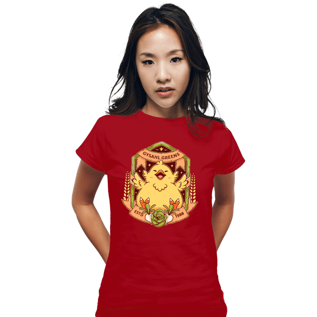 Shirts Fitted Shirts, Woman / Small / Red Fat Chocobo Gysahl