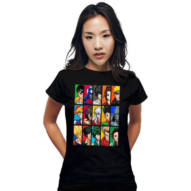 Daily_Deal_Shirts Fitted Shirts, Woman / Small / Black Anime VS Anime