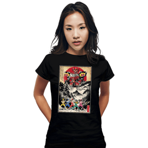 Daily_Deal_Shirts Fitted Shirts, Woman / Small / Black Rangers In Japan Woodblock