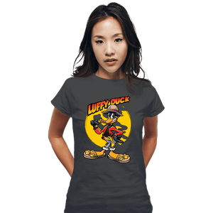 Daily_Deal_Shirts Fitted Shirts, Woman / Small / Charcoal Luffy Duck