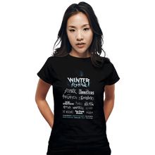 Load image into Gallery viewer, Shirts Fitted Shirts, Woman / Small / Black Winter Festival
