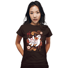 Load image into Gallery viewer, Last_Chance_Shirts Fitted Shirts, Woman / Small / Black Floral Wolf Spirit
