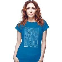 Load image into Gallery viewer, Shirts Fitted Shirts, Woman / Small / Sapphire RX-78-2 Blueprint
