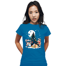 Load image into Gallery viewer, Daily_Deal_Shirts Fitted Shirts, Woman / Small / Sapphire Christmas Ohana
