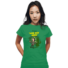 Load image into Gallery viewer, Secret_Shirts Fitted Shirts, Woman / Small / Irish Green Low-Key Hero
