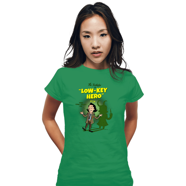 Secret_Shirts Fitted Shirts, Woman / Small / Irish Green Low-Key Hero