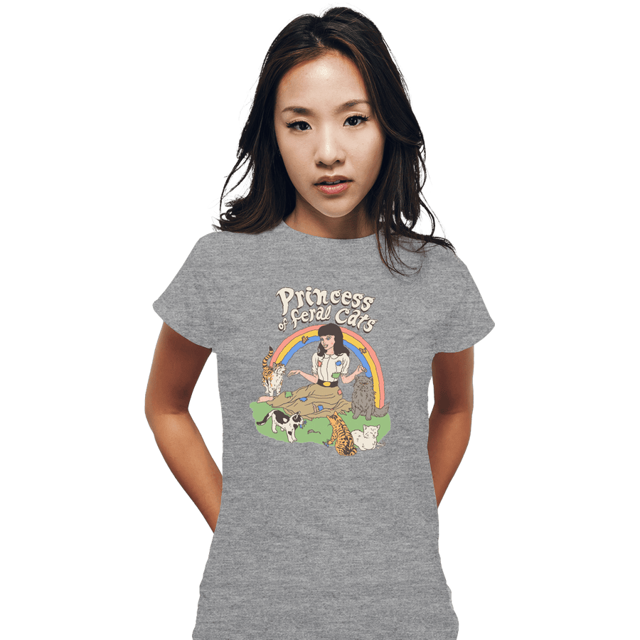 Shirts Fitted Shirts, Woman / Small / Sports Grey Princess Of Feral Cats