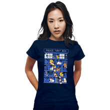 Load image into Gallery viewer, Shirts Fitted Shirts, Woman / Small / Navy Library Box Who

