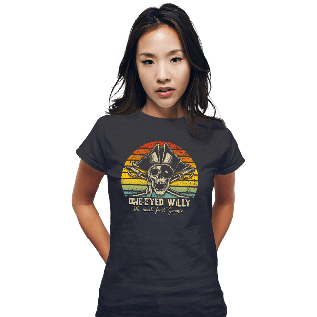 Daily_Deal_Shirts Fitted Shirts, Woman / Small / Dark Heather The Real First Goonie