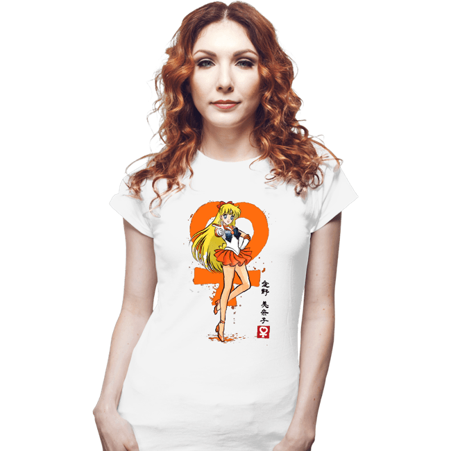 Daily_Deal_Shirts Fitted Shirts, Woman / Small / White Venus Sumi-e