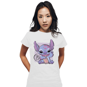Shirts Fitted Shirts, Woman / Small / White Maneki Stitch