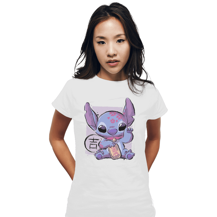 Shirts Fitted Shirts, Woman / Small / White Maneki Stitch