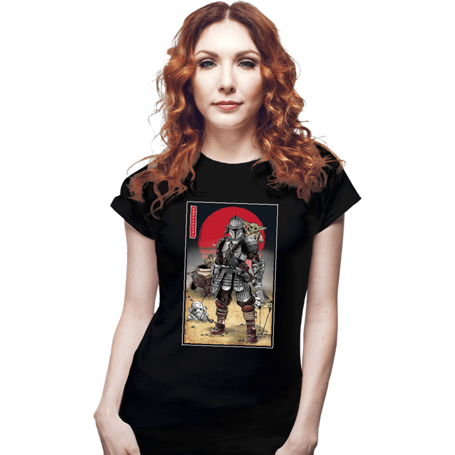 Daily_Deal_Shirts Fitted Shirts, Woman / Small / Black Lone Ronin And Cub