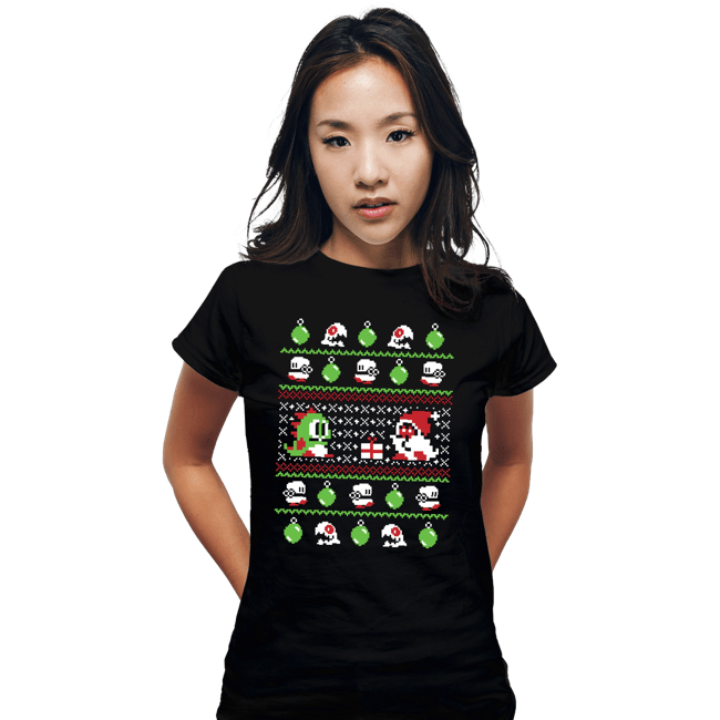 Shirts Fitted Shirts, Woman / Small / Black Bubble Bauble