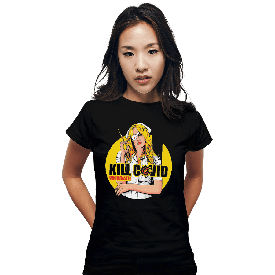 Shirts Fitted Shirts, Woman / Small / Black Kill Covid