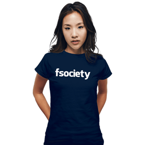 Shirts Fitted Shirts, Woman / Small / Navy fsociety