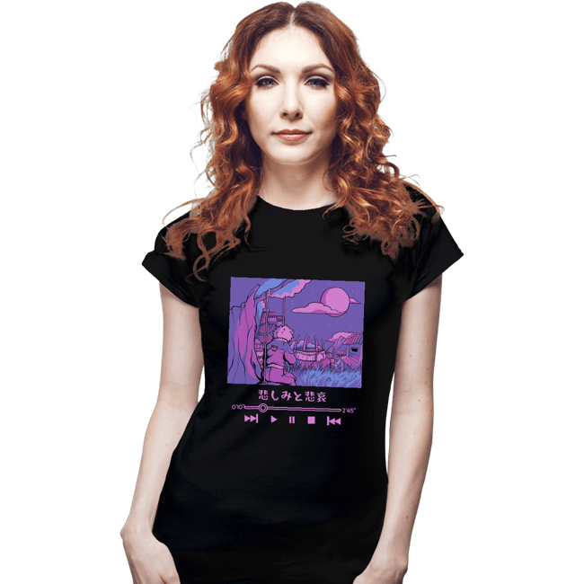 Daily_Deal_Shirts Fitted Shirts, Woman / Small / Black Sadness & Sorrow