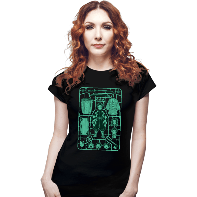 Daily_Deal_Shirts Fitted Shirts, Woman / Small / Black Tanjiro Model Sprue