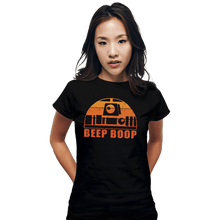 Load image into Gallery viewer, Daily_Deal_Shirts Fitted Shirts, Woman / Small / Black Vintage Beep Boop
