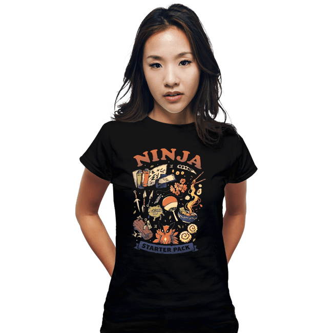 Daily_Deal_Shirts Fitted Shirts, Woman / Small / Black Ninja Starter Pack