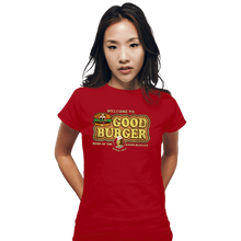 Load image into Gallery viewer, Daily_Deal_Shirts Fitted Shirts, Woman / Small / Red Welcome To Good Burger
