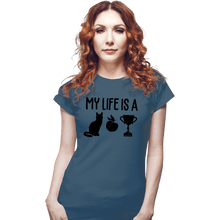 Load image into Gallery viewer, Secret_Shirts Fitted Shirts, Woman / Small / Indigo Blue Cat Butt Trophy
