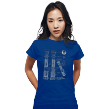 Load image into Gallery viewer, Daily_Deal_Shirts Fitted Shirts, Woman / Small / Royal Blue Lightside Schematics
