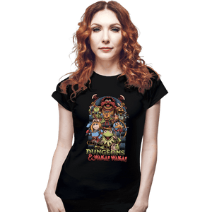 Daily_Deal_Shirts Fitted Shirts, Woman / Small / Black Dungeons & Waka Waka