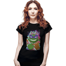 Load image into Gallery viewer, Daily_Deal_Shirts Fitted Shirts, Woman / Small / Black Glitch Donatello
