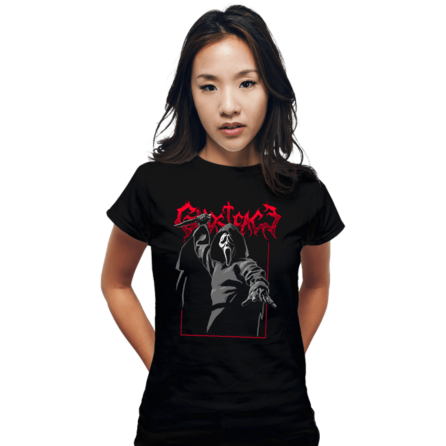 Daily_Deal_Shirts Fitted Shirts, Woman / Small / Black Scream Metal
