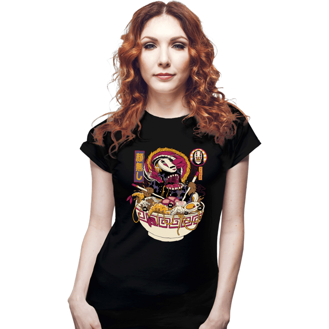 Daily_Deal_Shirts Fitted Shirts, Woman / Small / Black Faceless Ramen