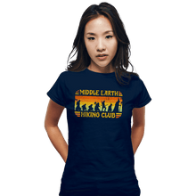 Load image into Gallery viewer, Daily_Deal_Shirts Fitted Shirts, Woman / Small / Navy Middle Earth Hiking Club
