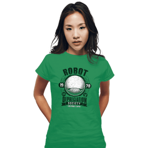Shirts Fitted Shirts, Woman / Small / Irish Green Robot Depreciation Society