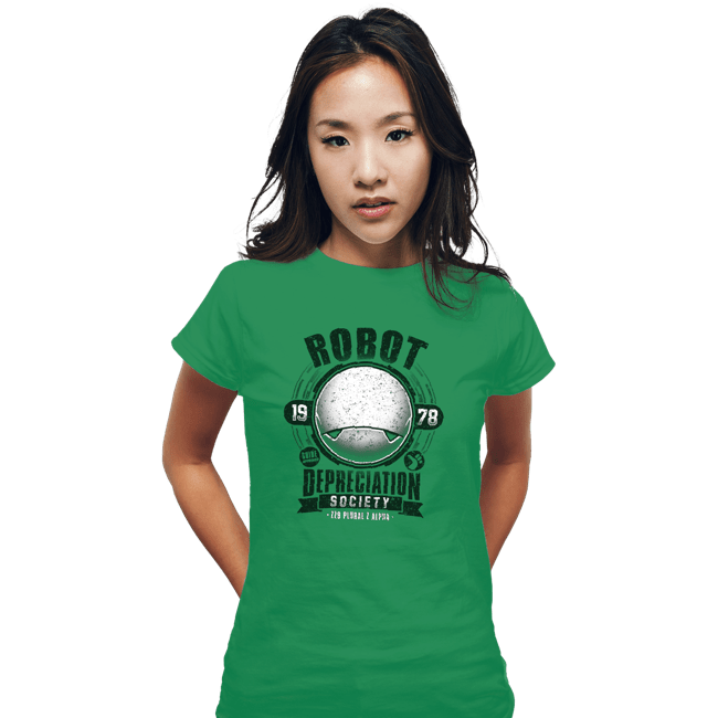 Shirts Fitted Shirts, Woman / Small / Irish Green Robot Depreciation Society