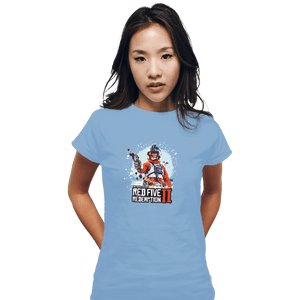 Shirts Fitted Shirts, Woman / Small / Powder Blue Red Five Redemption II
