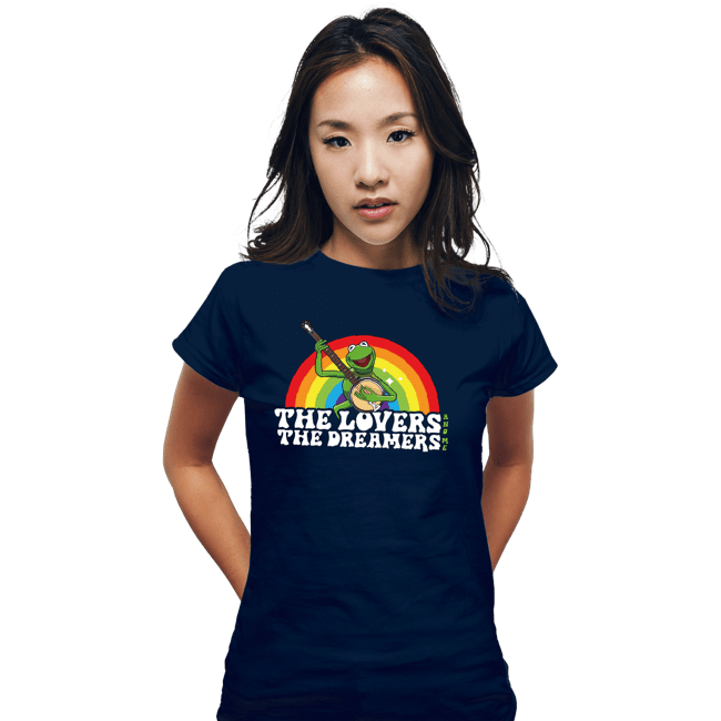 Daily_Deal_Shirts Fitted Shirts, Woman / Small / Navy Rainbow Connection