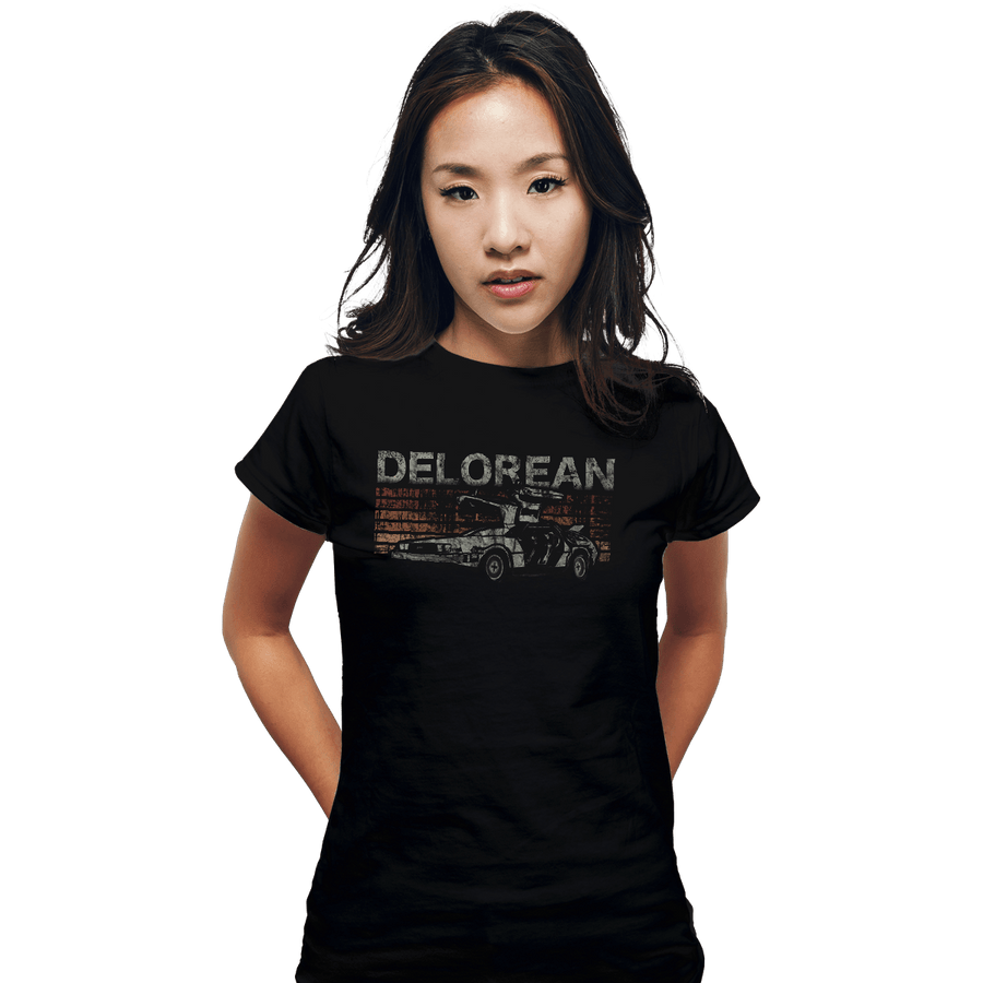 Secret_Shirts Fitted Shirts, Woman / Small / Black Retro DeLorean