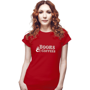 Secret_Shirts Fitted Shirts, Woman / Small / Red Books & Coffee