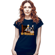 Load image into Gallery viewer, Daily_Deal_Shirts Fitted Shirts, Woman / Small / Navy My Weekends
