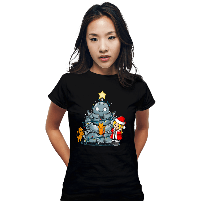 Daily_Deal_Shirts Fitted Shirts, Woman / Small / Black Fullmetal Christmas